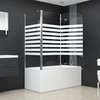 vidaXL Bathtub Shower Door Folding Bathtub Door Tub Enclosure Tempered Glass