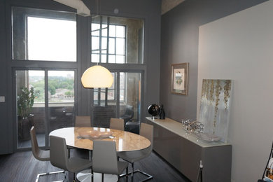 Inspiration for a contemporary dining room remodel in Indianapolis