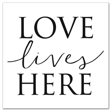 Love Lives Here 12x12 Canvas Wall Art