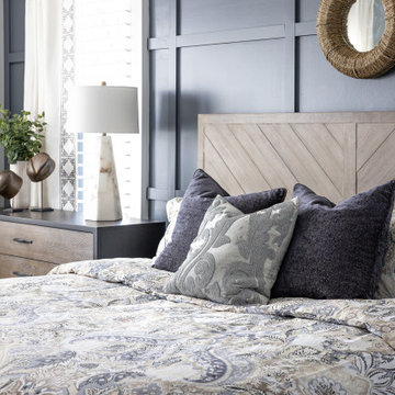 Charcoal Board and Batten with Chaise Master Bedroom