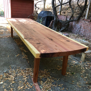 Outdoor slab dining table