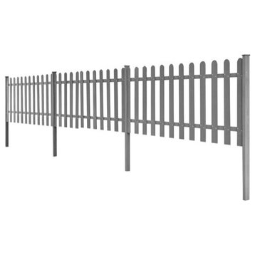 vidaXL Picket Fence Edging Border Fence 3 Pcs with Posts WPC 236.2"x23.6"