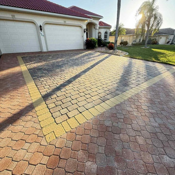 Pressure Washing and Paver Sealing a Cape Coral Driveway