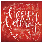 DDCG - Red Happy Holidays Canvas Wall Art, 36"x36" - Spread holiday cheer this Christmas season by transforming your home into a festive wonderland with spirited designs. This Red "Happy Holidays" Canvas Wall Art makes decorating for the holidays and cultivating your Christmas style easy. With durable construction and finished backing, our Christmas wall art creates the best Christmas decorations because each piece is printed individually on professional grade tightly woven canvas and built ready to hang. The result is a very merry home your holiday guests will love.