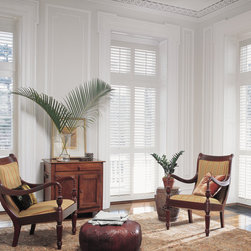 Heritance&reg; hardwood shutters with Front Tilt Bar - Window Treatments