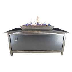 IMPACT Fire Tables - IMPACT Fire Table, Modern, Stainless Steel, Rectangular, Propane or Natural Gas - Fire Pits
