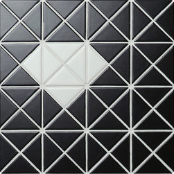 Diamond Pattern: Bold Triangle Tile - TR2-SD-MB-W - Mosaic Tile