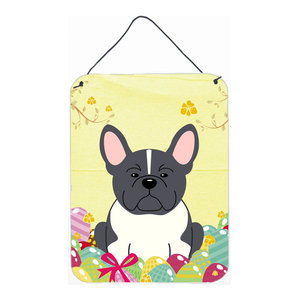 Easter Eggs French Bulldog Black Wall Door Hanging Prints Contemporary Outdoor Wall Art By The Store