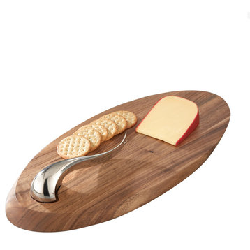 Nambé  Swoop Cheese Board With Knife