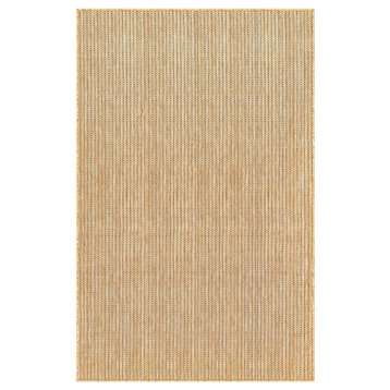Carmel Texture Stripe Indoor/Outdoor Rug, Sand, 3'3"x4'11"