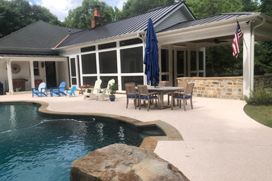 Inspiration for a country pool remodel in Atlanta