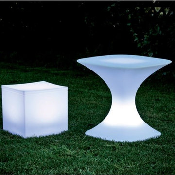 Lighted Lounge Cube and Milo Table
