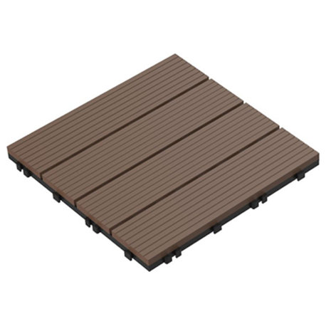 24-Pack Wood Plastic Composite Interlocking Deck Tiles Outdoor Flooring