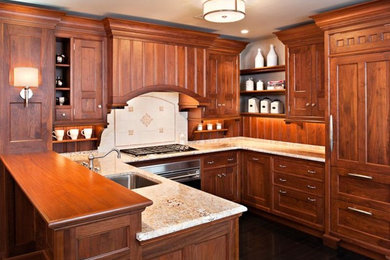 Example of an arts and crafts kitchen design in New York