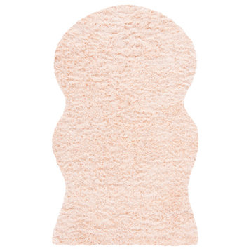 Safavieh Faux Sheep Skin Fss115U Solid Color, Shag Rug, Light Pink, 5'0"x7'0"