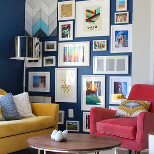 75 Beautiful Mid Century Modern Blue Living Room Pictures Ideas December 2020 Houzz