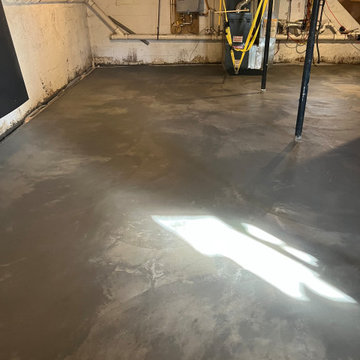 New concrete floor in the basement