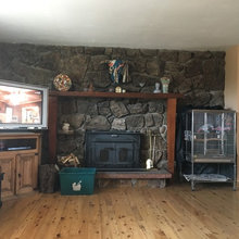 the ugly moss rock fireplace