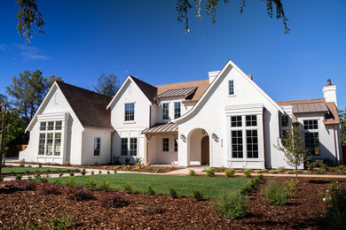 Example of a transitional exterior home design in Sacramento