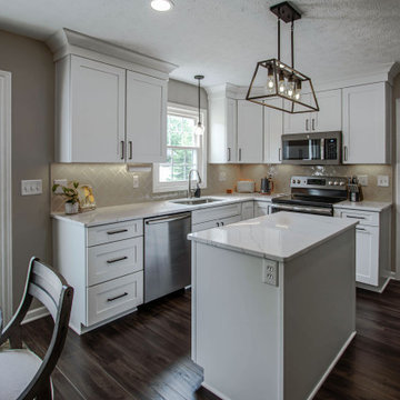 White and Green Kitchen and Coffee Bar