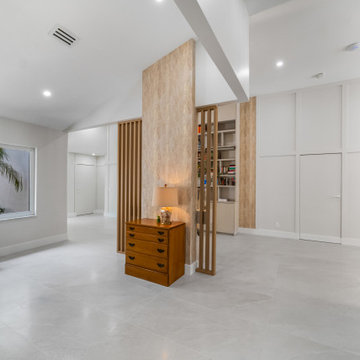 Hall Divider with Slatted Wall & Natural Light