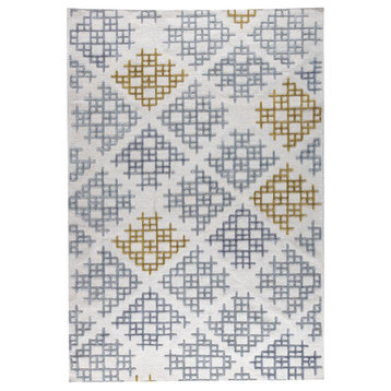 Lowell Rug, Gray/Gold, 4'x6'