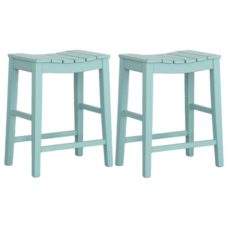 Holiday Set of 2 Counter Stools, Cyan Blue