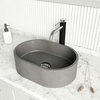 VIGO Concreto Stone Oval Vessel Bathroom Sink with Vessel Faucet