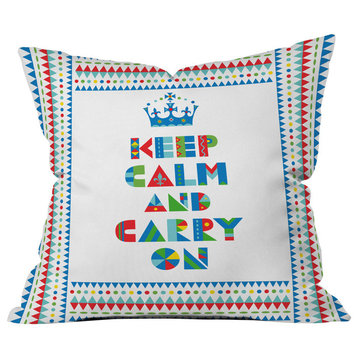 Andi Bird Keep Calm And Carry On Outdoor Throw Pillow