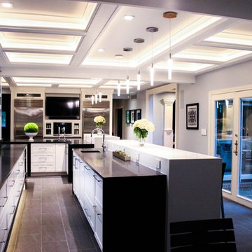 Illuminated Coffered Kitchen