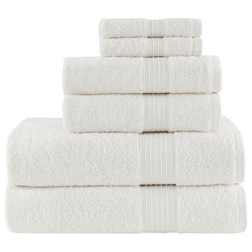 Madison Park Organic 6 Piece Organic Cotton Towel Set, White