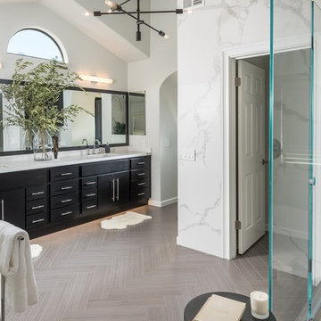 Sleek Marble Master Bathroom