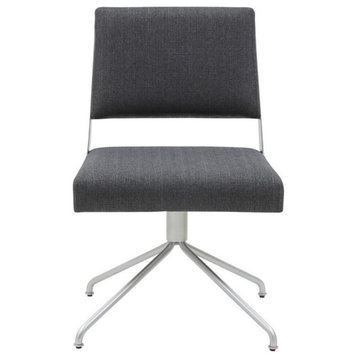 Myric Swivel Office Chair, Slate Gray/Silver