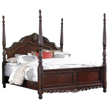Debroux English Estate Queen Poster Bed, Cherry