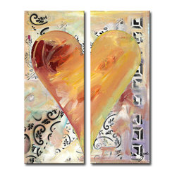 Ready2HangArt - Heartwork "Fabienne" 2-Piece Canvas Art Set, 40"x16" - Prints And Posters