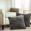 Super Mink Throw Pillow Covers Set of 2, Charcoal, 26''x26''