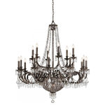 Crystorama - Vanderbilt 23 Light Bronze Chandelier - Inspired by American aristocracy, the Vanderbilt collection is bursting with opulence. The Victorian bases are finished in an elegant English bronze which complements the graceful faceted cut crystal. Attention to detail makes this ornate fixture awe inspiring in any room. Perfect for a living room, dining room, or even hallway, the fixture brings a magnificent sparkle to any space.