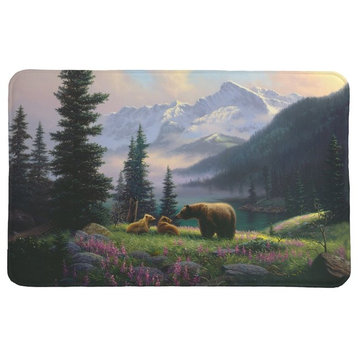 Laural Home Mountain Bear with Cubs Memory Foam Mat