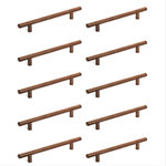 Diversa Hardware - Dark Antique Copper 5" (128mm) European Bar Pull - 10 PACK - The Diversa 4001-128-AC is a solid steel European bar pull with 5" (128mm) hole spacing, from the Diversa Hardware 4001 Series. This solid cabinet pull is perfect for high-traffic areas like kitchens and bathrooms, and is exceptionally sturdy and durable. The Diversa 4001-128-AC features a solid Euro bar with subtle beveled edges, making it comfortable to the touch. The dark antique copper finish is perfect for transitional, traditional, contemporary, and other home designs. This European cabinet bar pull also includes two screw lengths, which makes it suitable for almost all applications.