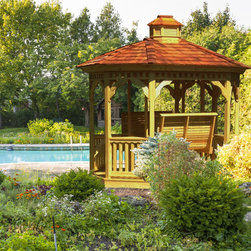 Octagon Wooden Swing Gazebo - Gazebos