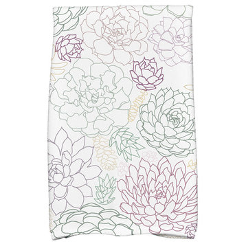 18"x30" Opal Floral Print Kitchen Towel, Purple