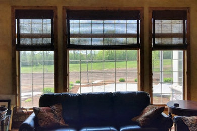 Woven Wood Shades with Operable Lining.  Mequon, WI