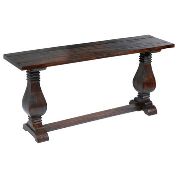 Baluster Console Table, Pecan Finish