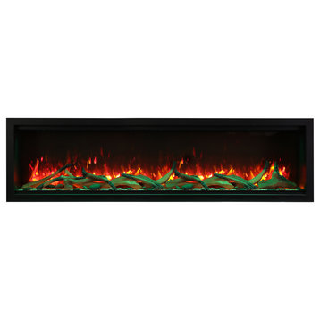 Amantii Symmetry 74" Extra Tall Electric Fireplace SYM-74-XT Built-in w/ Logs