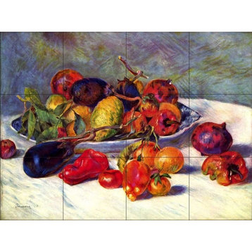 Tile Mural, Still Life With Tropical Fruit by Renoir
