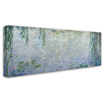 Claude Monet 'Waterlillies Morning II' Canvas Art, 14x32