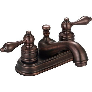 Banner Lavatory 2 Lever Faucet With Solid Brass Pop-Up, Vintage Bronze