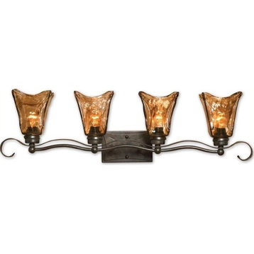 Bowery Hill Modern 4 Light Vanity Strip in Oil Rubbed Bronze