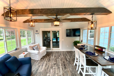 Sunroom - mid-sized country vinyl floor and gray floor sunroom idea in Providence with a standard ceiling