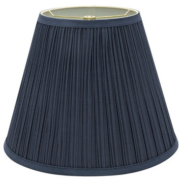 33051 Pleated Empire Shaped Spider Lamp Shade, Dark Blue, 13" wide, 7"x13"x10"